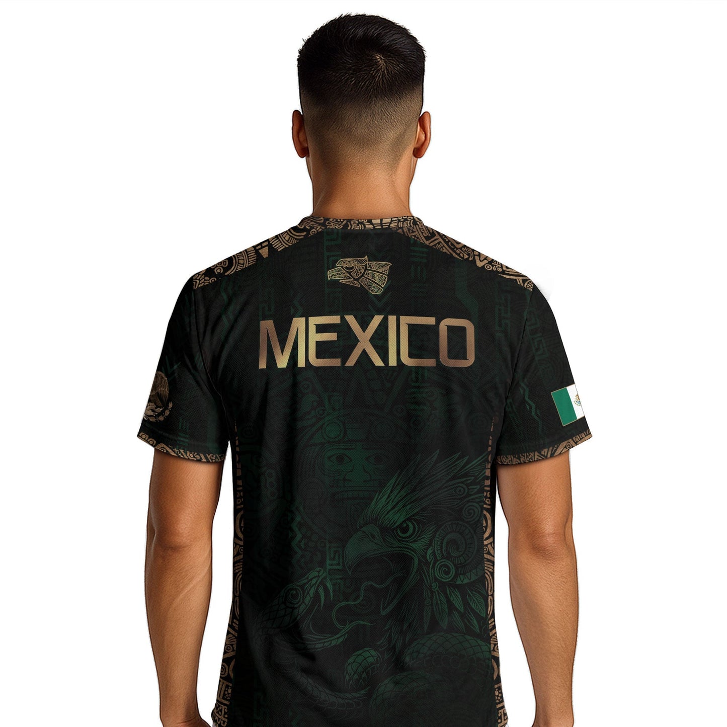 Mexico Green Gold Aztec Eagle Warrior Soccer Jersey