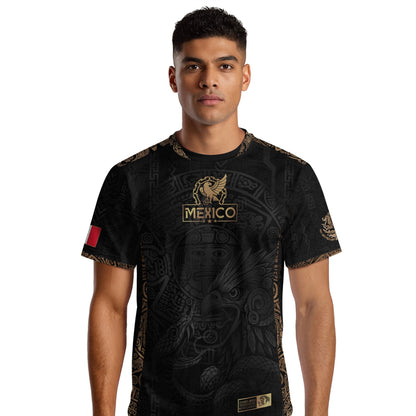 Mexico Black Aztec Sunstone Eagle Heritage Soccer Jersey